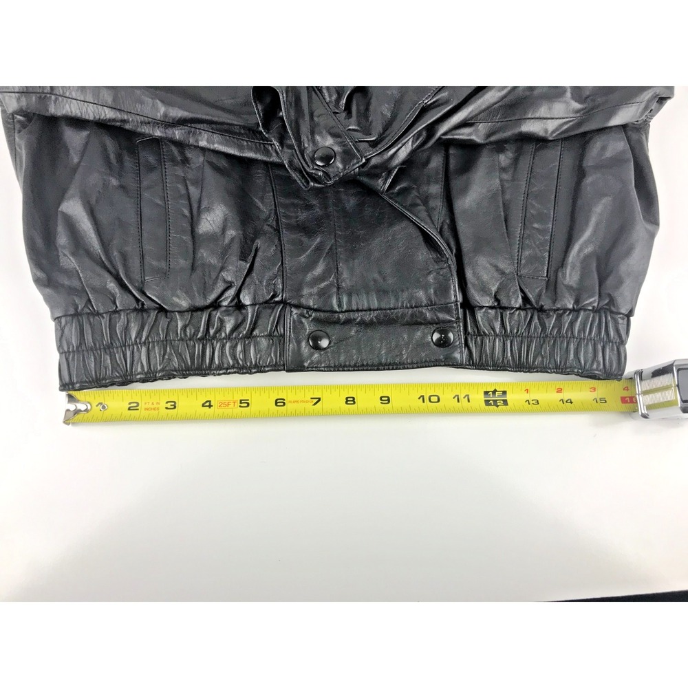 Evan Arpelli Womens Black Leather Long Sleeve Full Zip Motorcycle Jacket Size XS - Picture 11 of 13